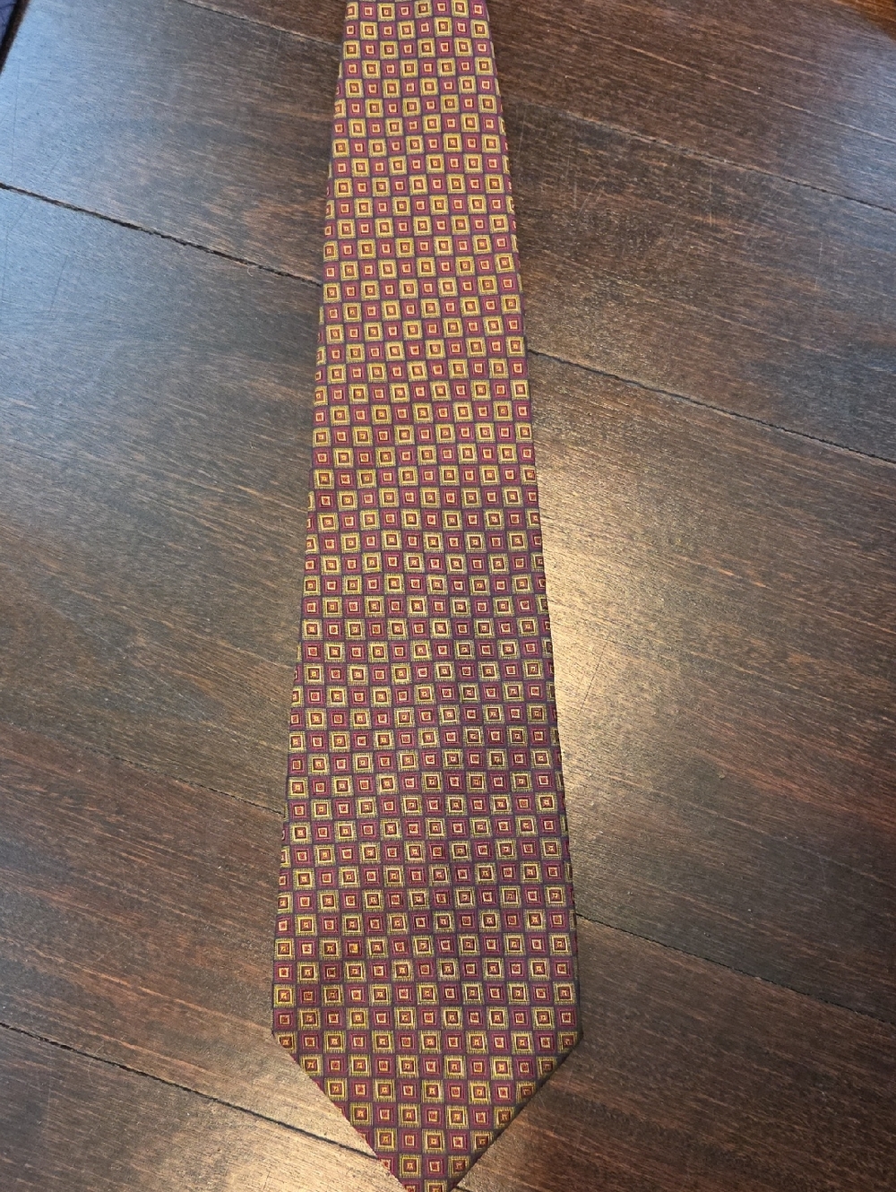NWOT MEN'S GARRICK ANDERSON RED BURGUNDY 100% SILK NECK TIE MADE IN USA $120